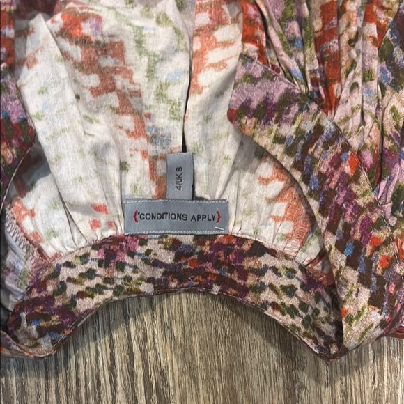 Anthropologie Conditions Apply Women's Size 4 Zig Zag Tiered Maxi Cotton Dress - Picture 3 of 13